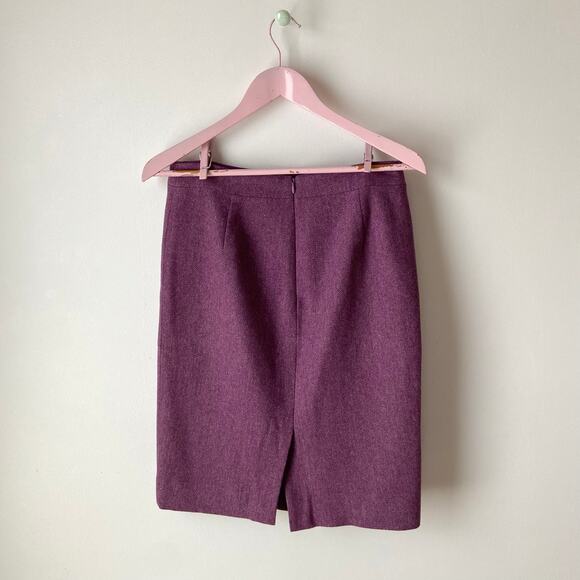 J. Crew Wool Purple No. 2 Pencil Skirt Size 4 - Picture 2 of 5